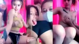 Tiga Cewek Liar Ngejilat Kontol Sambil Crot-crotan Lesbian.